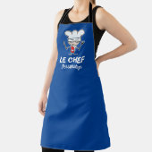 Tablier Drôle cuisinier gourmet dessin animé bleu cuisine  (Insitu)
