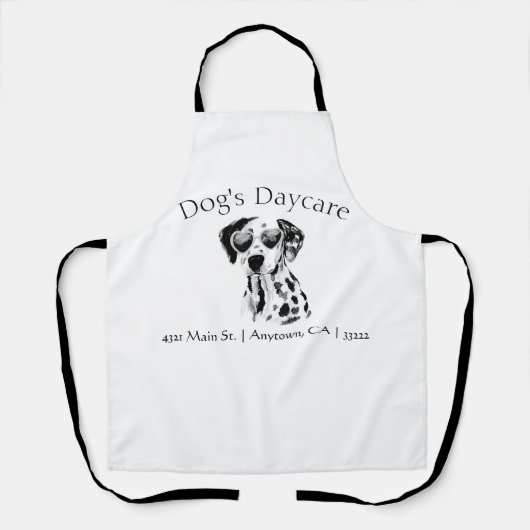 Tablier Drôle Dalmatien Chien d'affaires (Recto)