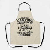 Tablier Drôle de camping à boire des paroles (Recto)