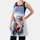 Tablier drôle de cochon gavé de bonheur (Insitu)