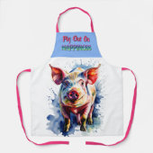 Tablier drôle de cochon gavé de bonheur (Recto)