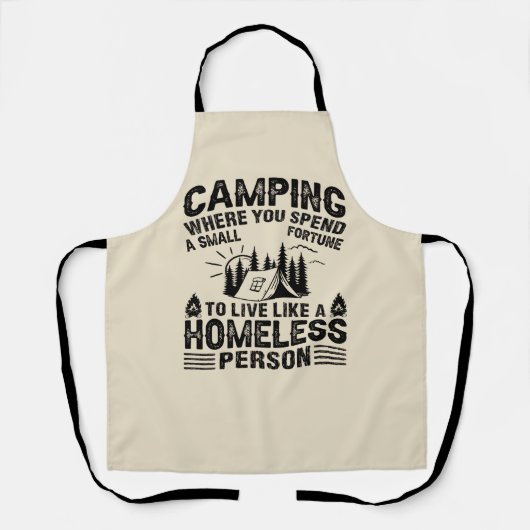 Tablier Drôle de dire de camping (Recto)