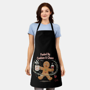 Tablier Drôle de Noël Alimenté par des biscuits et le ch