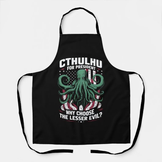 Tablier Drôle d'élection 2024 Cthulhu pour président (Recto)