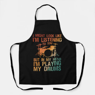 Tablier Drôle Drummer Art Pour Hommes Femmes Drum Player P