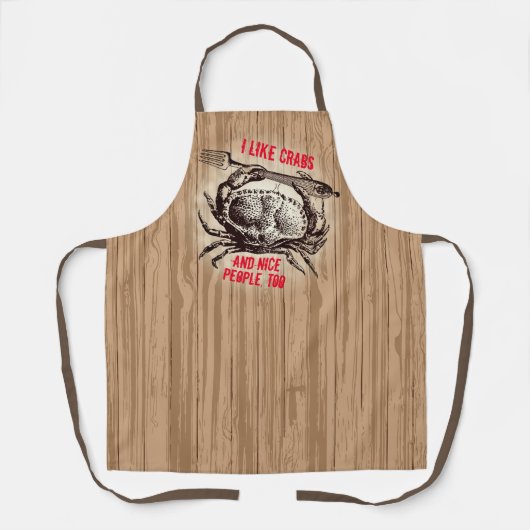 Tablier Drôle du crabe des fruits de mer cuisine (Recto)