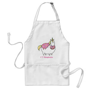 Tablier Drôle Graisse Unicorne Manger Parsemer Doughnut