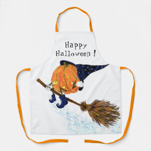 Tablier Drôle Halloween Apron Sorcière Citrouille volant