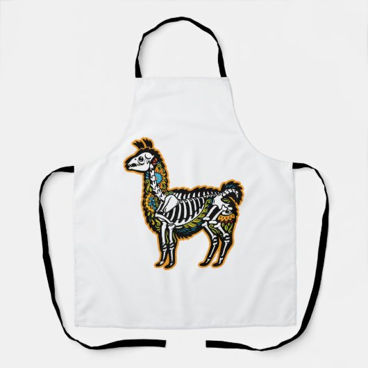 Tablier Drôle Halloween Llama Skeleton Graphisme - (Recto)