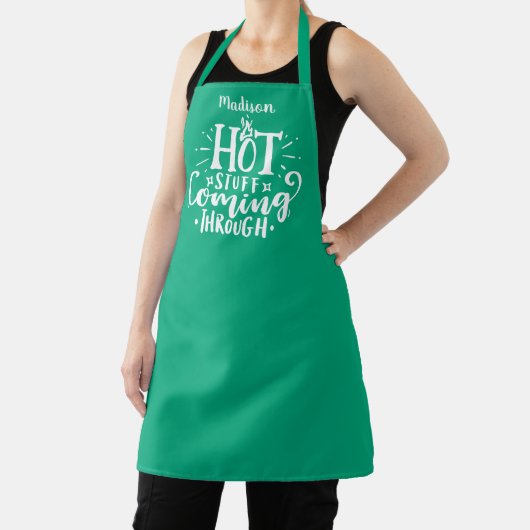 Tablier Drôle Hot Stuff Typographie Dark Green Apron (Insitu)