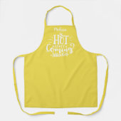 Tablier Drôle Hot Stuff Typographie Jaune Apron (Recto)