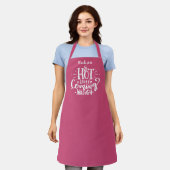 Tablier Drôle Hot Stuff Typographie Raspberry Apron (Porté)