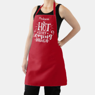 Tablier Drôle Hot Stuff Typographie Red Apron