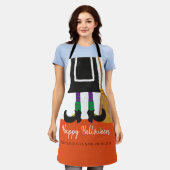 Tablier Drôle Joyeux Halloween Jambes sorcières Personnali (Porté)
