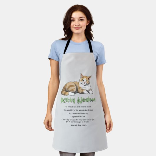 Tablier Drôle Kitty sagesse (Porté)