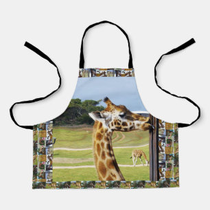 Tablier Drôle Licking Giraffe, Les Enfants Plein Imprimer