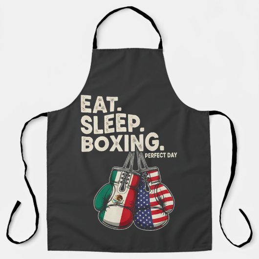 Tablier drôle manger dormir répéter boxe (Recto)