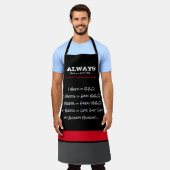 Tablier Drôle Mens Apron - Noir & Rouge (Porté)