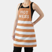 Tablier Drôle Mess Hot Dit Orange White Stripes (Insitu)