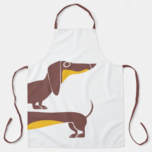 Tablier Drôle mignon dachshund pour parent chien long (Recto)
