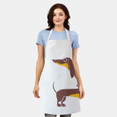 Tablier Drôle mignon dachshund pour parent chien long (Porté)