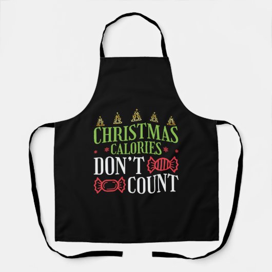 Tablier Drôle Noël Calories ne comptent pas (Recto)