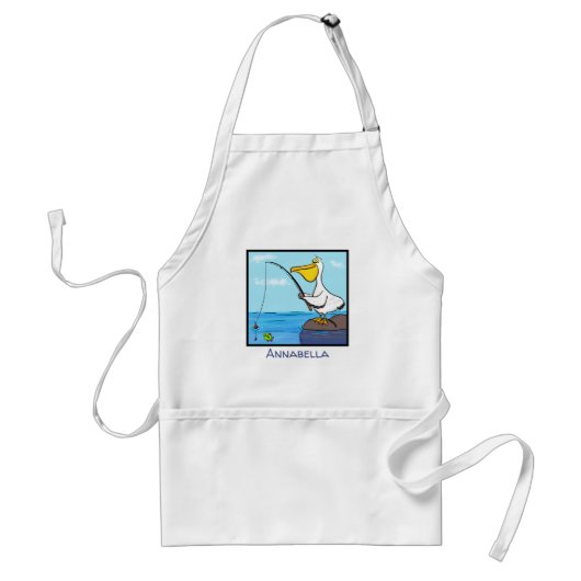 Tablier Drôle pélican de pêche (Devant)
