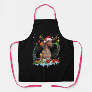Tablier Drôle Père Noël Dachshund Reindeer Noël clair
