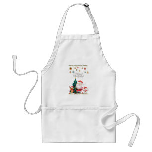 Tablier Drôle Père Noël, Snowman, Reindeer Joyeux Noël