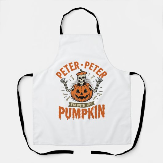 Tablier Drôle Peter Peter Citrouille Halloween Squelette C (Recto)