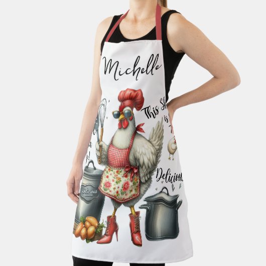 Tablier Drôle poulet personnalisé dire (Insitu)