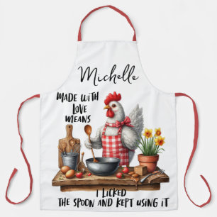 Tablier Drôle poulet personnalisé dire