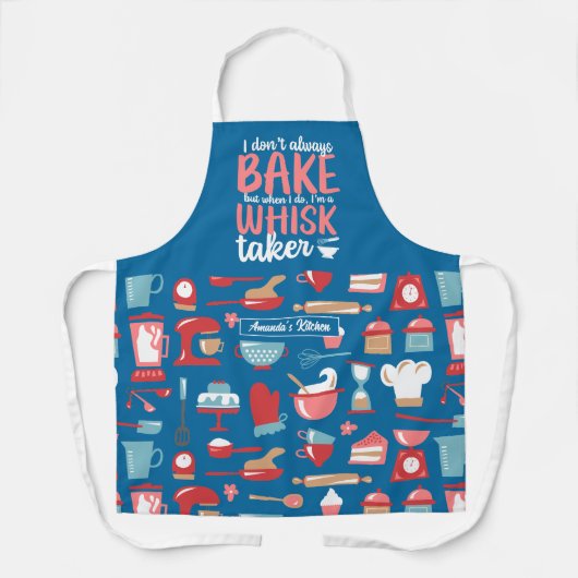 Tablier Drôle Pun de cuisson Whisk Taker Cute Baker Motif (Recto)