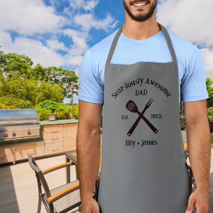 Tablier Drôle Sear Awesome Papa avec l'année et les noms