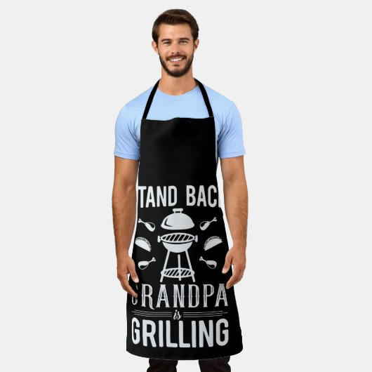 Tablier Drôle Stand Back Grandpa Grilling (Porté)