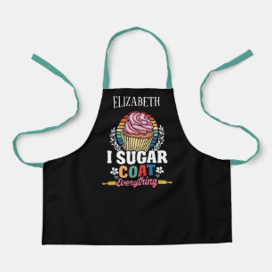 Tablier Drôle sucre manteau ajouter nom filles cupcake