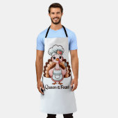 Tablier Drôle Thanksgiving Turquie - Reine de la fête (Porté)