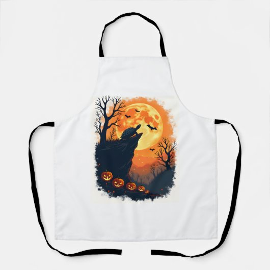 Tablier Drôle Tortoise Halloween Silhouette Tortois Éffray (Recto)