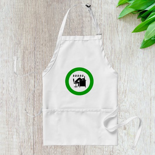 Tablier Drôle Travailleur de bureau dormant au bureau