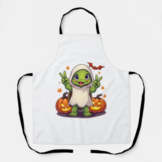 Tablier Drôle Turtle Ghost Citrouille Boo Halloween Kids M (Recto)