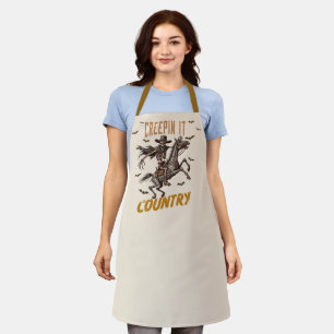 Tablier Drôle Vintage Creepin It Country Halloween