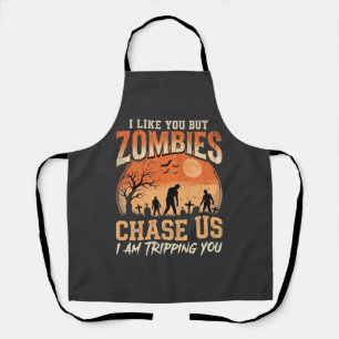 Tablier Drôles de Zombies Halloween Nous Pourchassent Desi