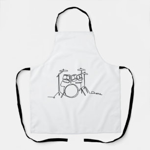 Tablier Drummer Music Design Drums One-Line