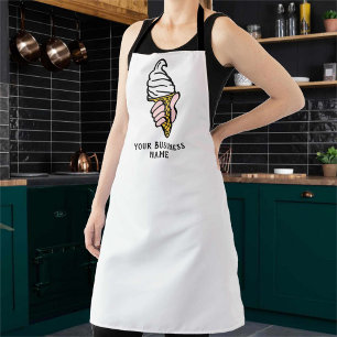 Tablier du vendeur de crème glacée avec image de