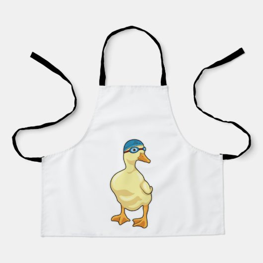 Tablier Duck at Swimming with Swimming goggles (Recto)