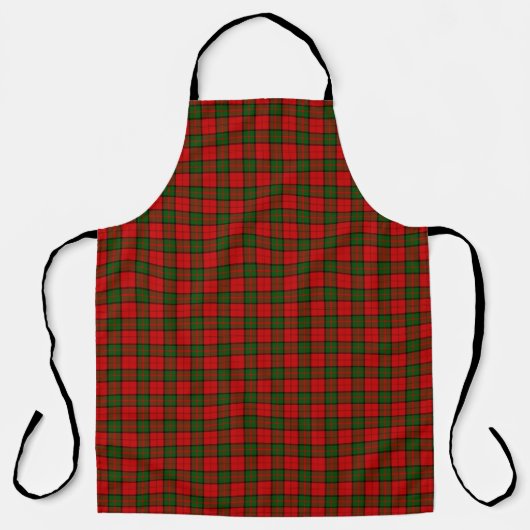 Tablier Dunbar tartan rouge vert carreau (Recto)