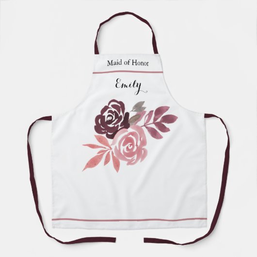 Tablier Dusty Rose Bourgogne domestique d'honneur Apron (Recto)