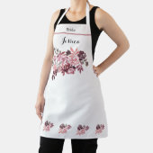 Tablier Dusty Rose Bourgogne Floral Apron Pour Mariée (Insitu)