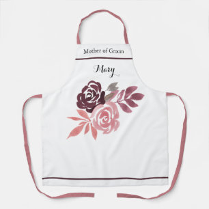 Tablier Dusty Rose Bourgogne Mère de Groom Apron