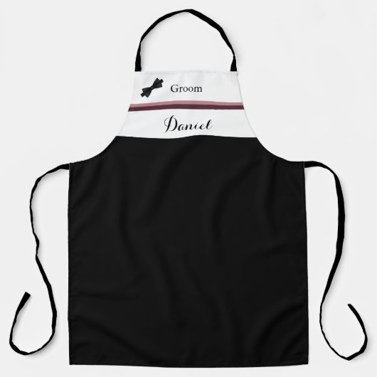 Tablier Dusty Rose Burgundy Groom Mariage Apron (Recto)